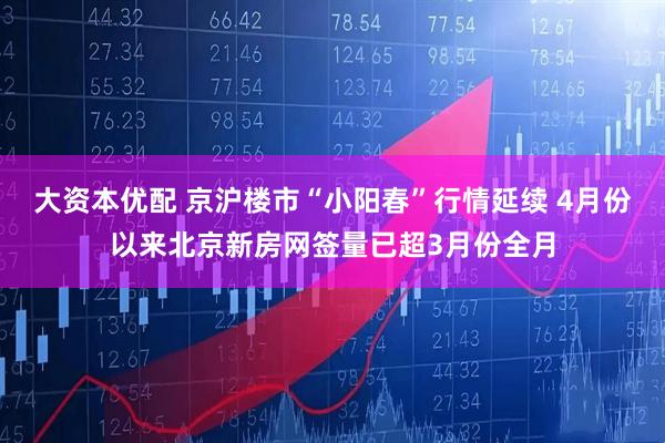 大资本优配 京沪楼市“小阳春”行情延续 4月份以来北京新房网签量已超3月份全月